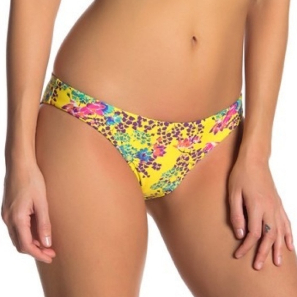 Vix Yellow floral bikini bottom